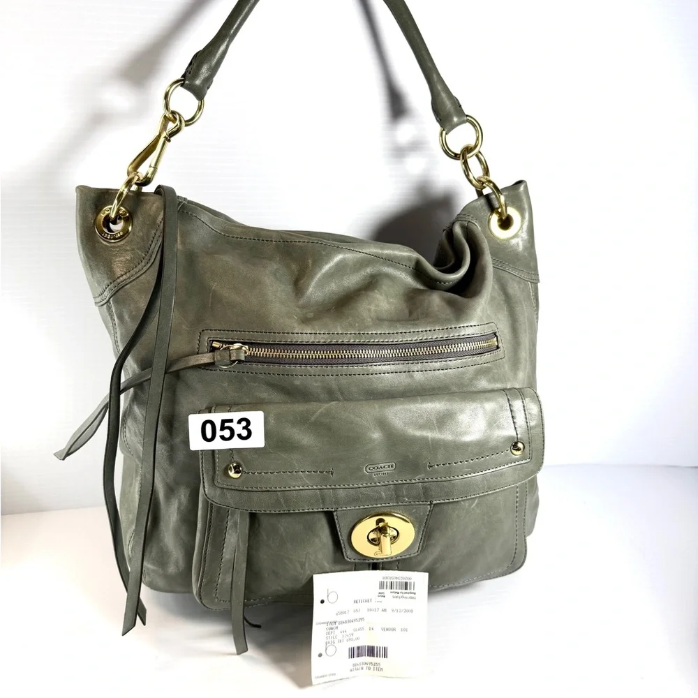 Coach | Vintage 2000s Y2K Large Grey Hobo Genuine Leather